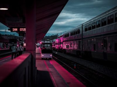 train stuck in traffic