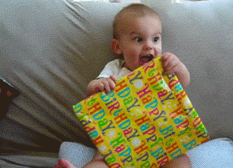 gift excited baby