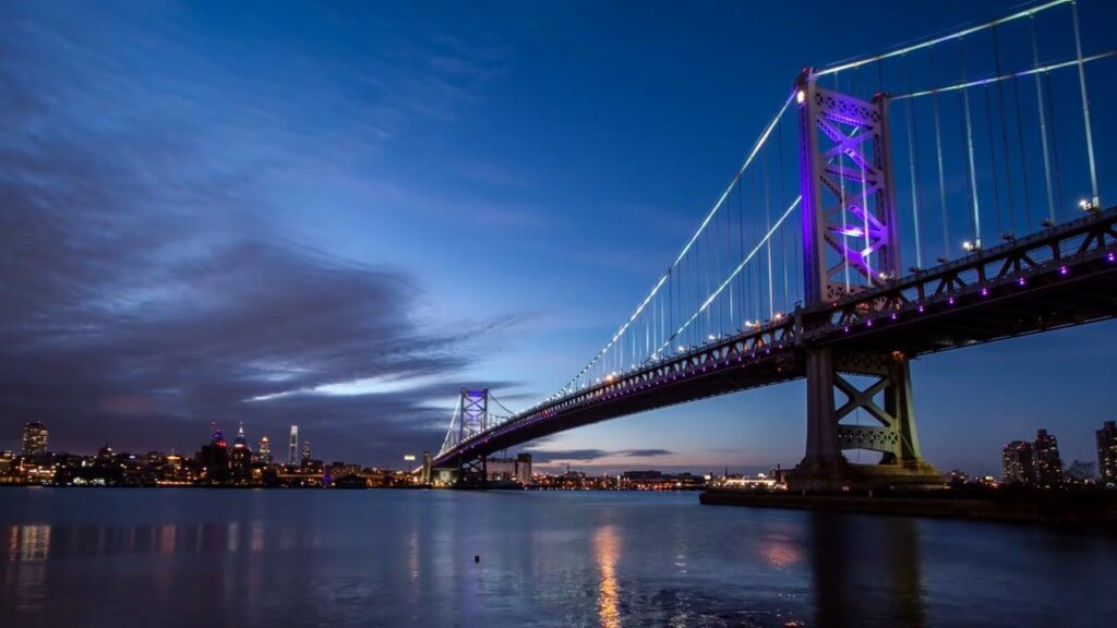 Benjamin Franklin Bridge at Penn's Landing