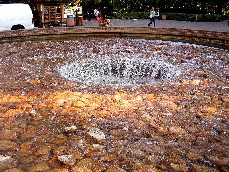 UCLA campus inverted fountain