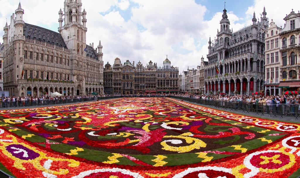 Brussels floral carpet in plaza