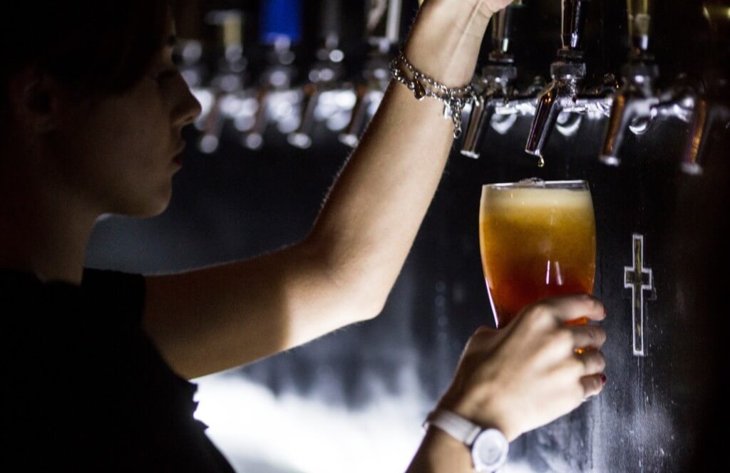 Pouring beer at On Tap