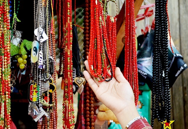 Beads at a craft market