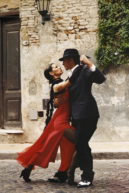 Couple tango dancing