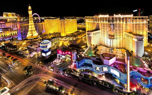 The Las Vegas strip filled with discounted student tickets and shows.