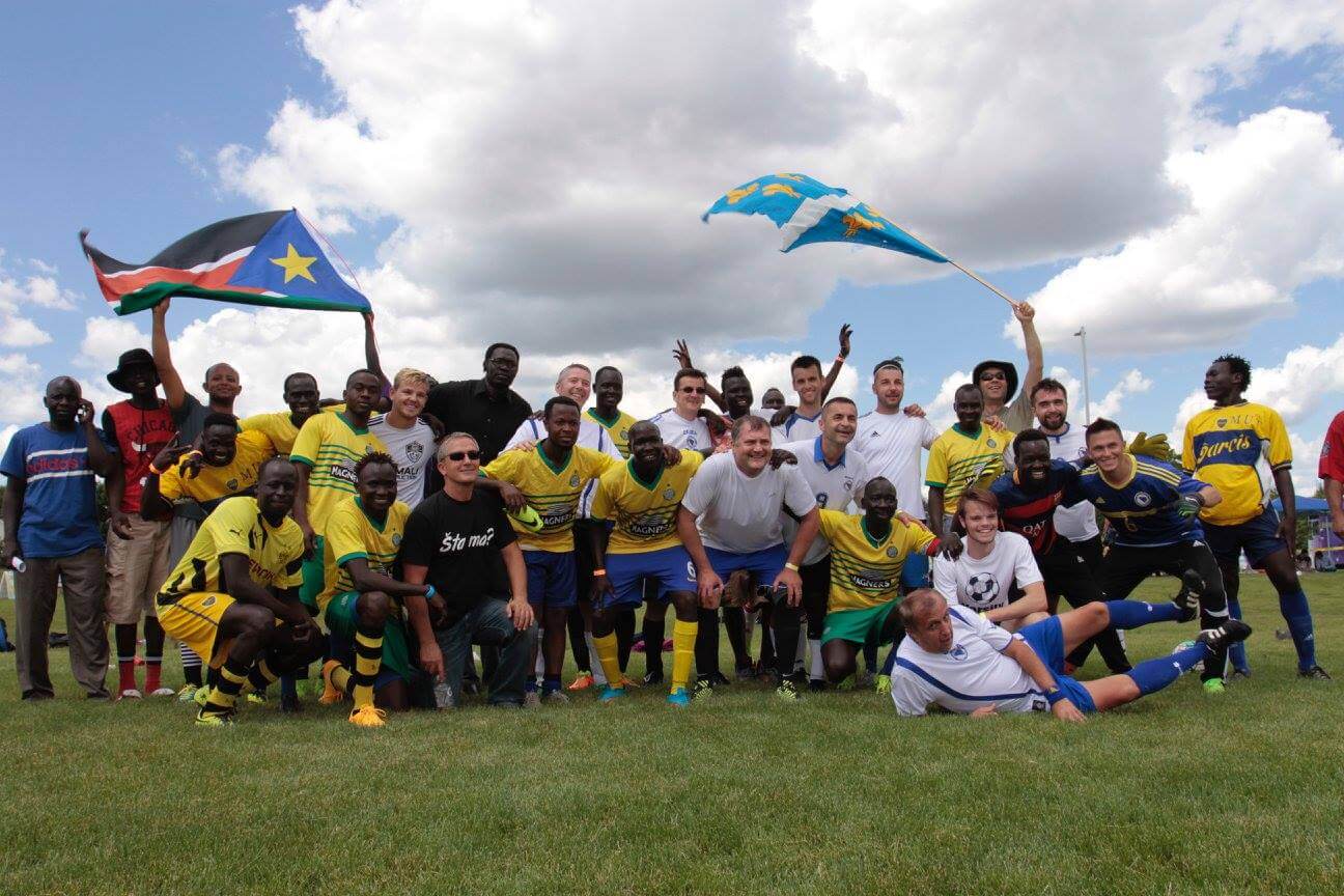World Refugee Day Soccer Tournament Group Photo events in des moines