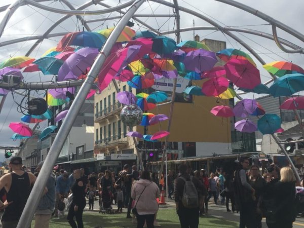 umbrella, Cuba Street, New Zealand, Wellington, festival