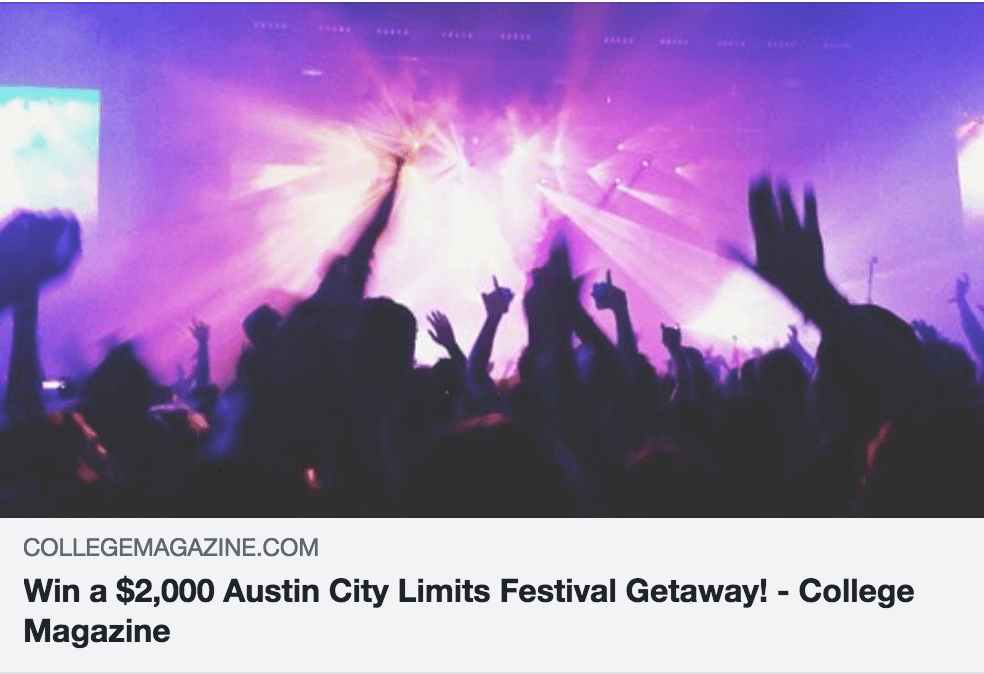 college magazine music festival giveaway