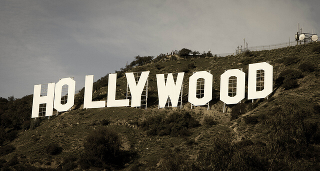 Close up of Hollywood Sign