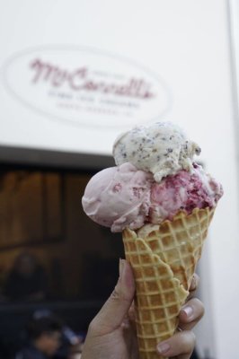 ice cream cone from McConnell's in Santa Barbara