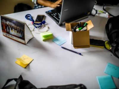 A picture of a messy desk, failure