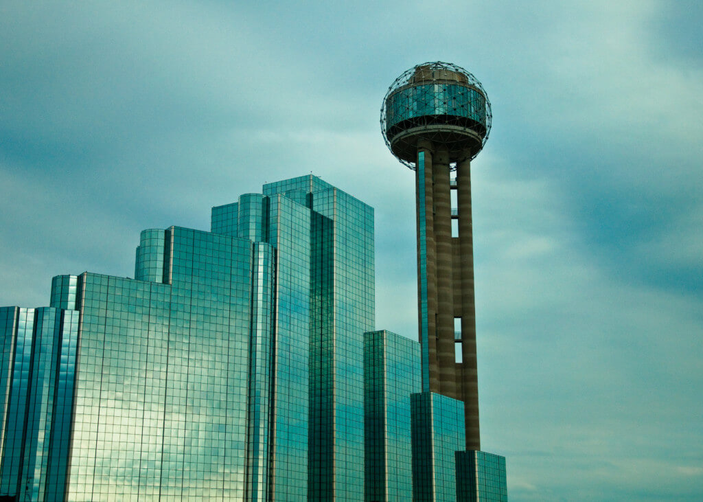 Reunion Tower in Dallas with Five Sixty by Wolfgang Puck
