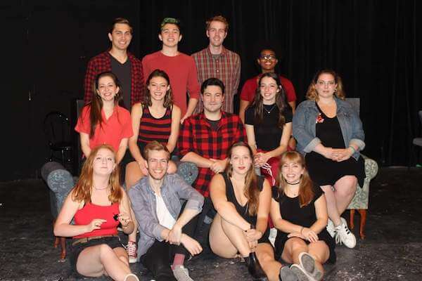 Tulane student with his comedy club members