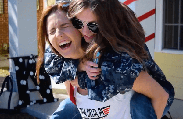 Tulane student piggybacking another girl