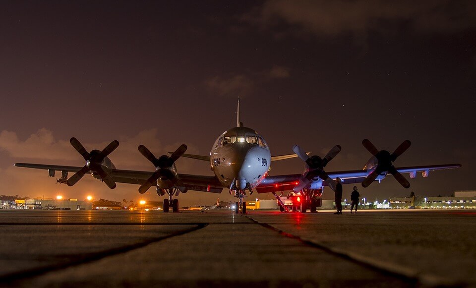 airplane at night