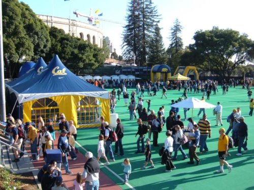 student tips- group of people at a CAL football game