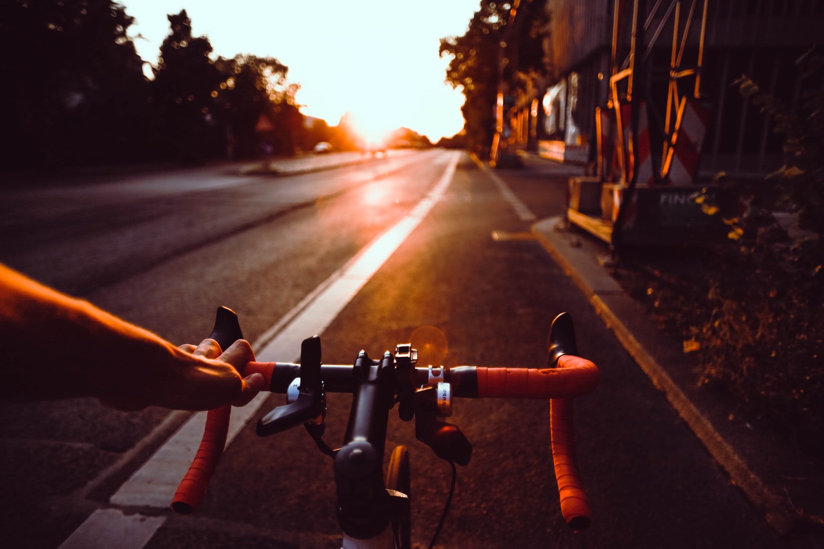 Biking in Northampton sunset