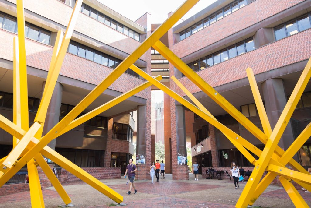 University of Florida quirks yellow statue