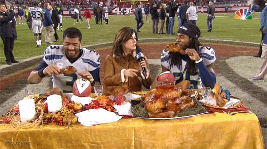 Thanksgiving football players eating gif