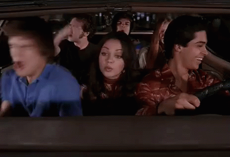 That 70s show gif in the car together thanksgiving