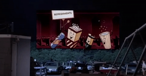 old time drive in movie gif