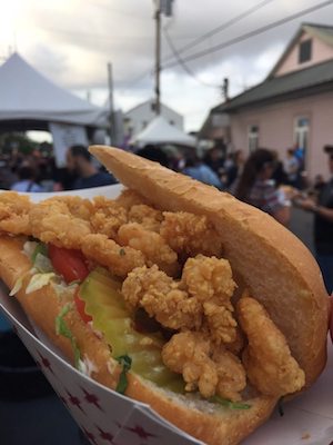 A Shrimp Po Boy at Po Boy fest New Orleans