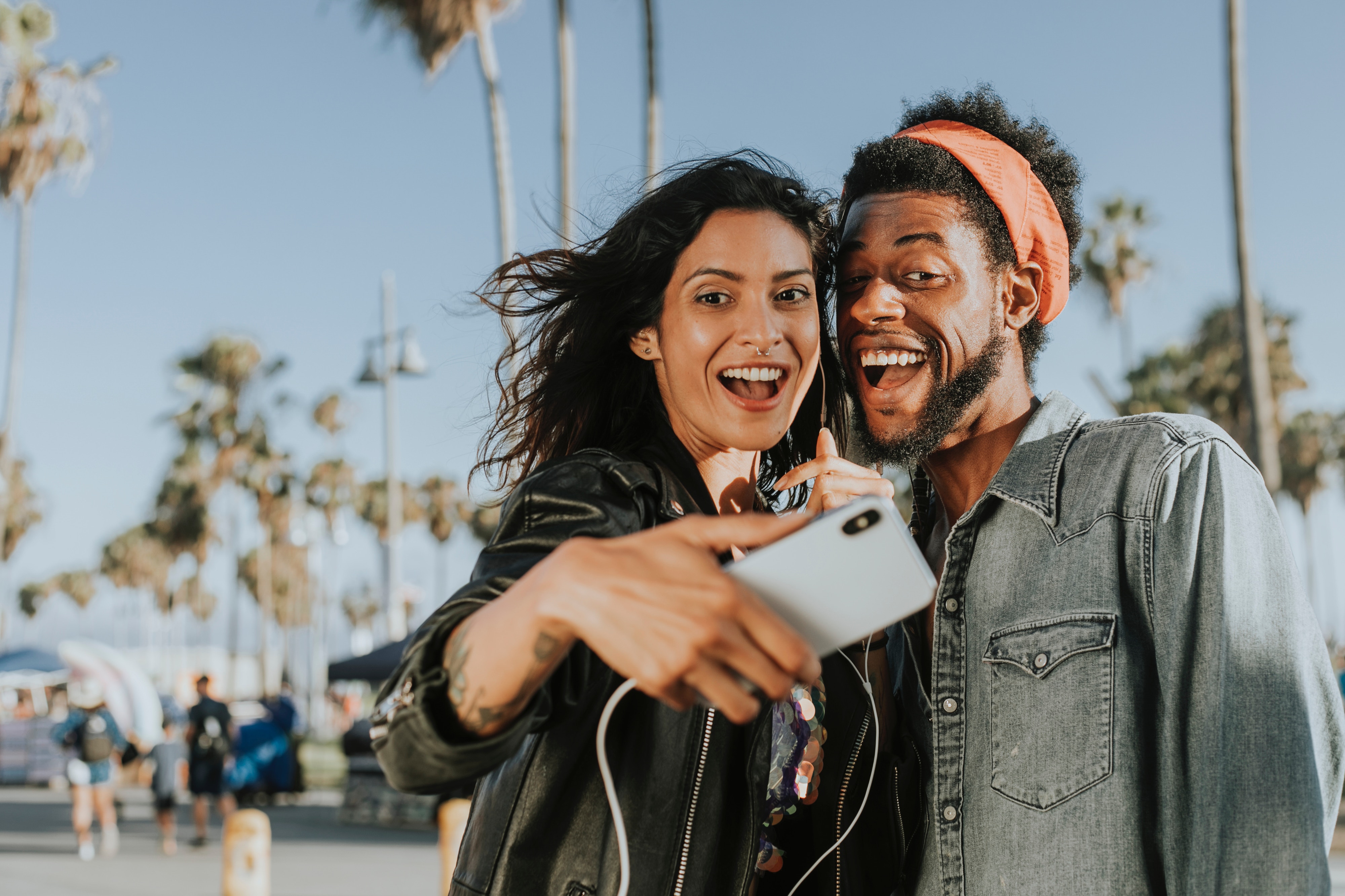 adult students taking selfie smiling