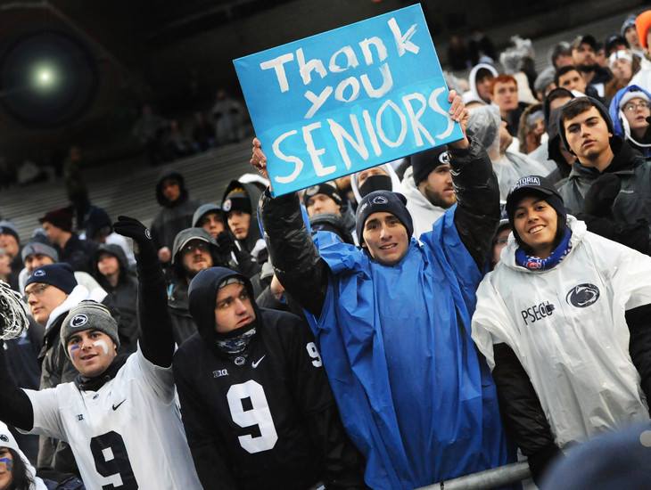 rainy football game at penn state