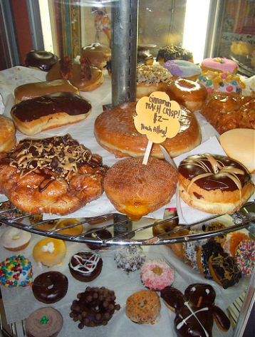 shelf of donuts portland