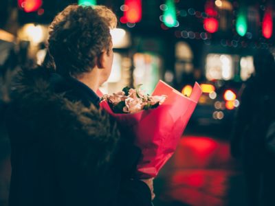 Holding flowers