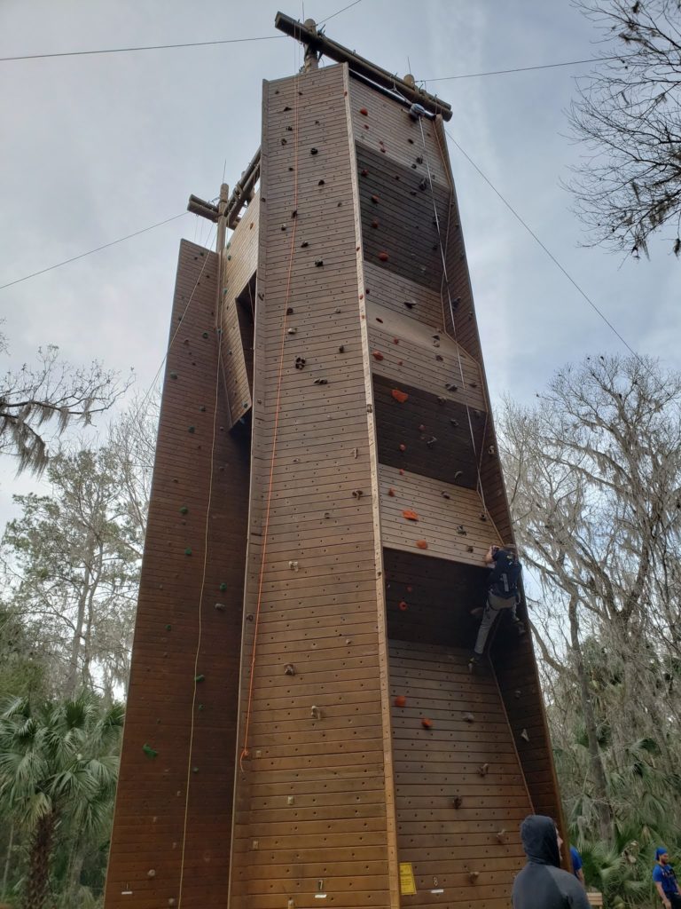 rock climbing wall