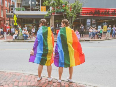 coming out in college girls with rainbow flags