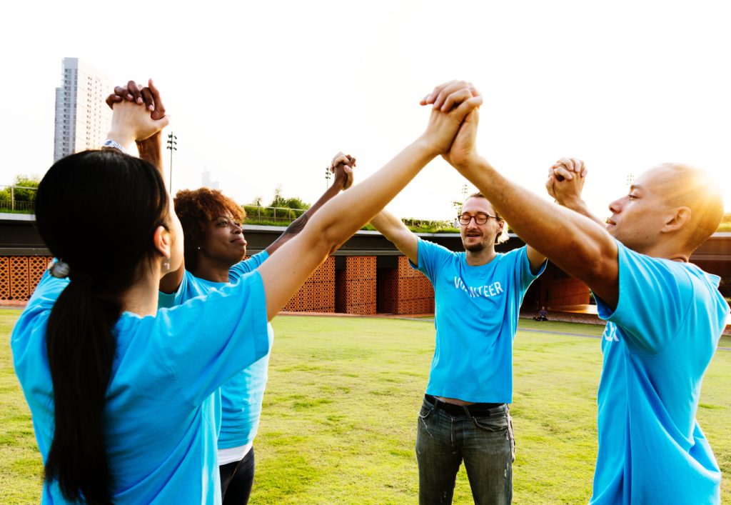 group holding hands in air stage 5 clinger