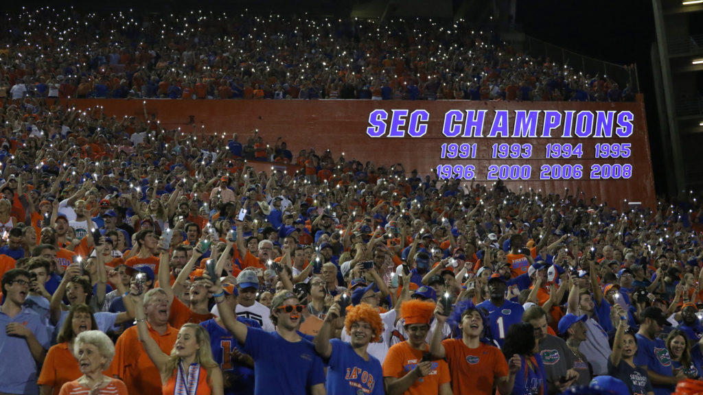 uf game day traditions sec champions board