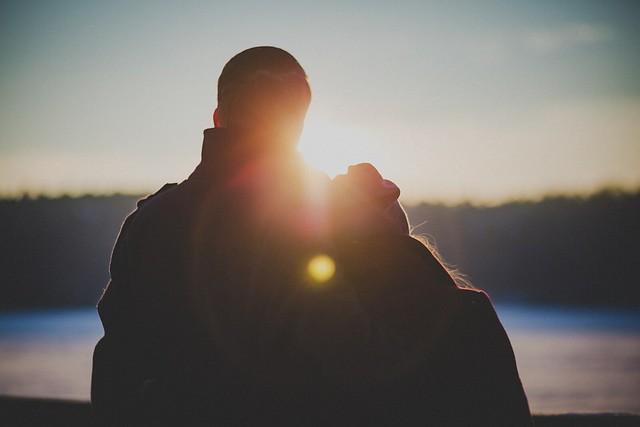 science of love couple staring into sunset