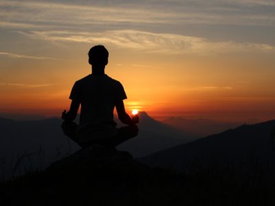 self-improvement meditation sunset