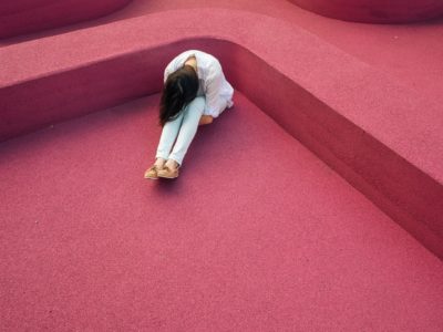 woman sitting alone independence