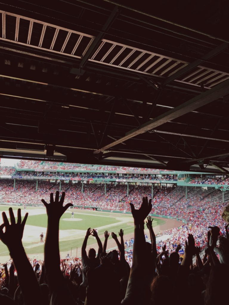 Fans Cheering at a Baseball Game