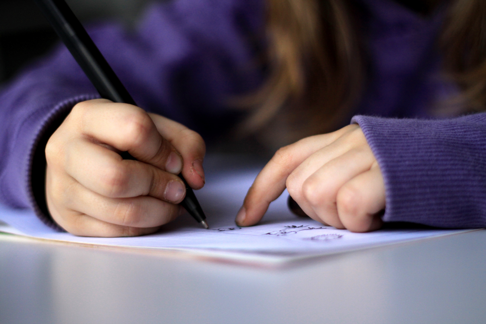 girl writing