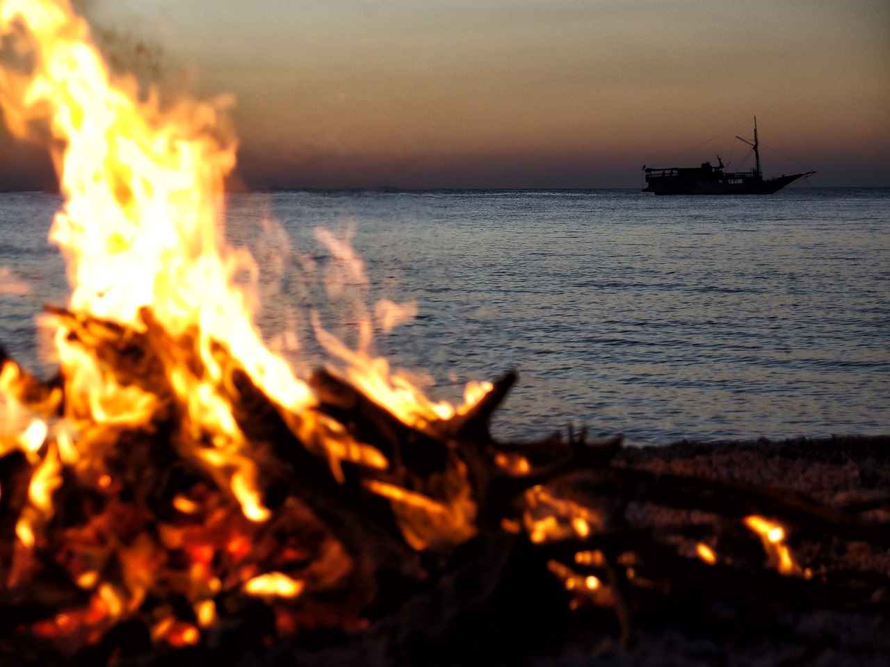 beach bonfire