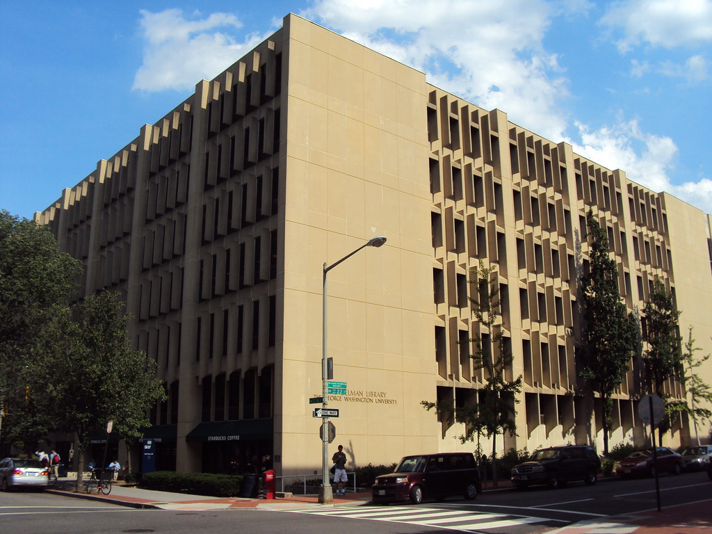 Gelman Library from H and 22nd Streets