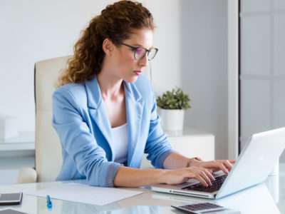 woman at desk