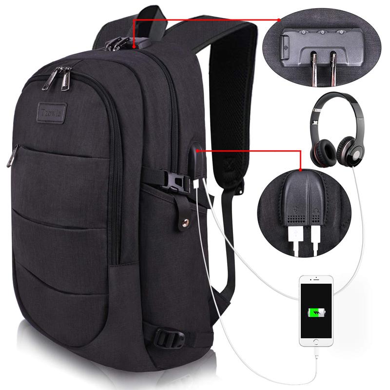 Super Modern Unisex Canvas USB Charging Laptop Backpack Hiking Backpack Sports Backpack Travel Bag Casual Travel Bag School Backpack Christmas Gift Bag