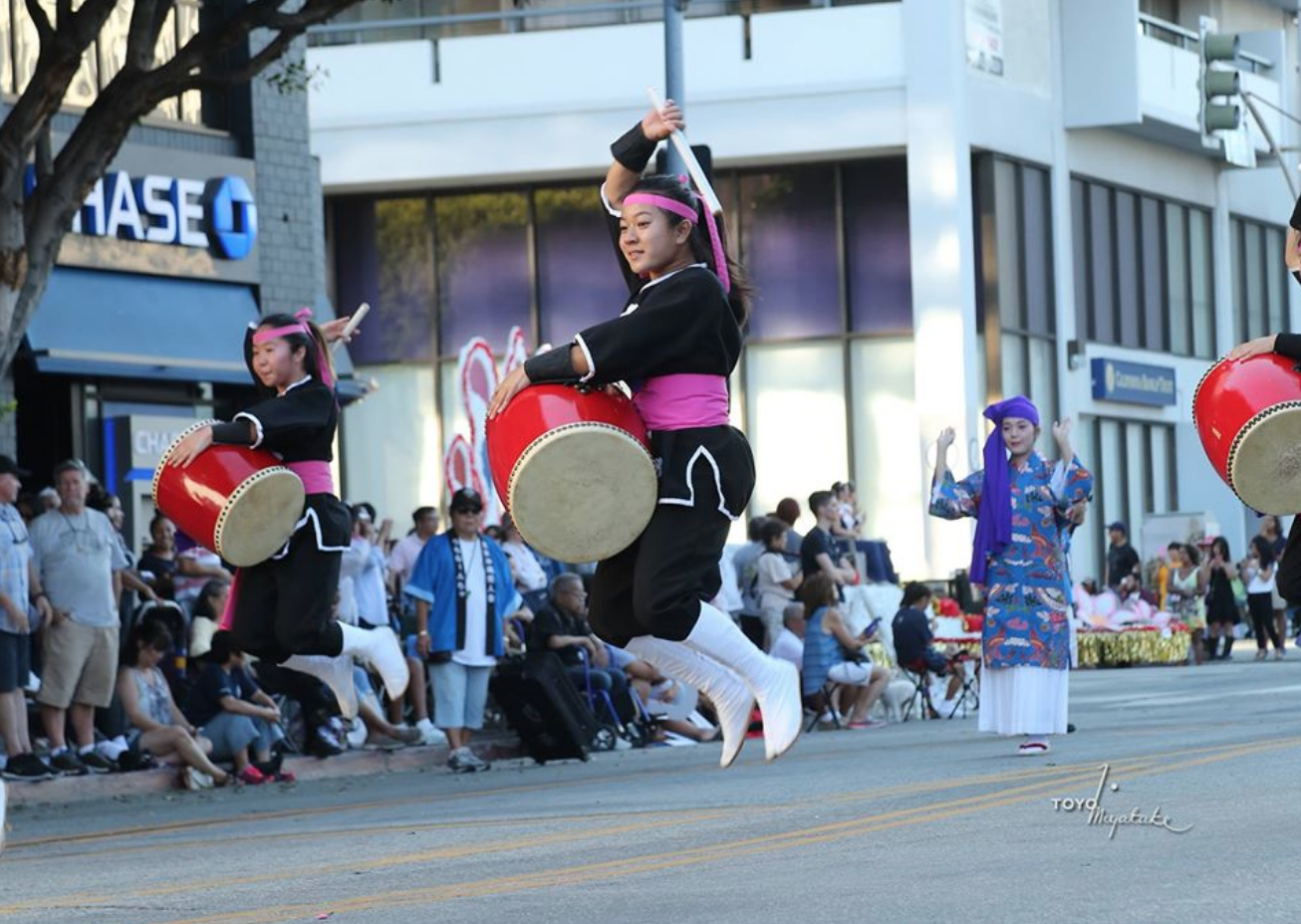 A group of traditional Japanese drummers perform at the Nisei festival.