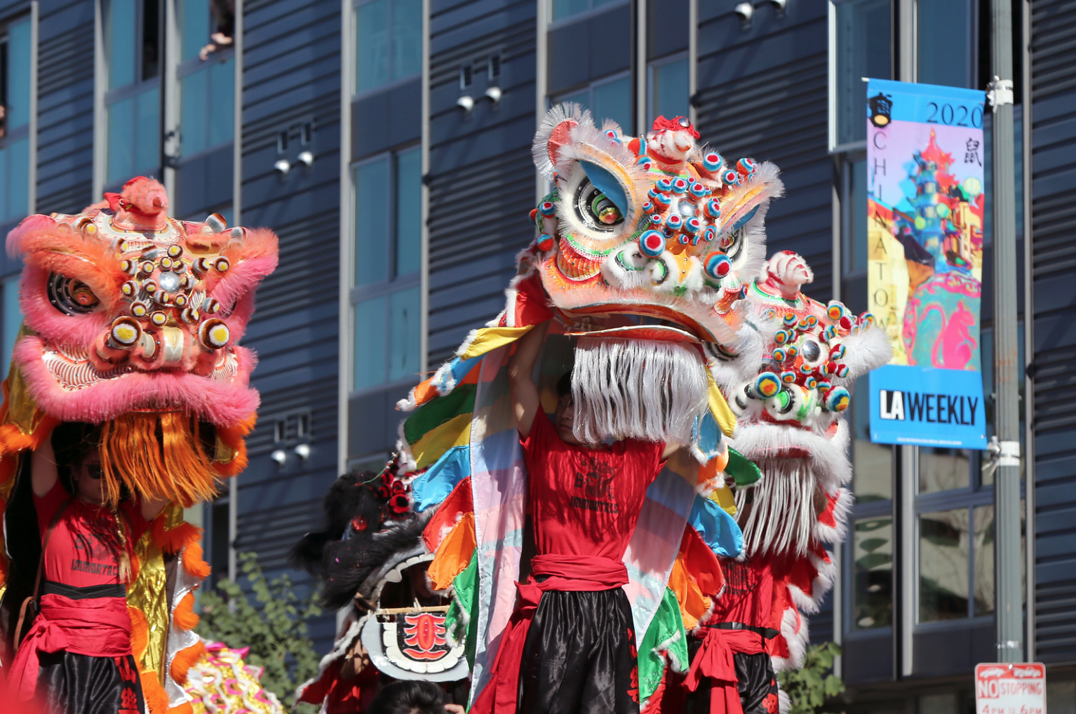 A group of dragon dancers perform a traditional Chinese dance at the Dragon Parade. 