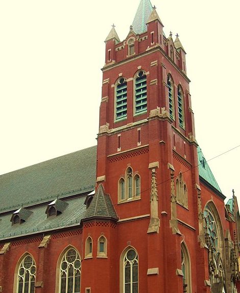 our lady of grace red church in hoboken