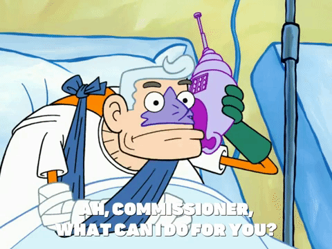 Mermaid Man calls the county commissioner
