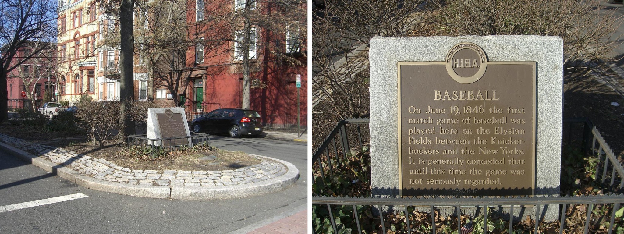 baseball plaque in Elysian Fields