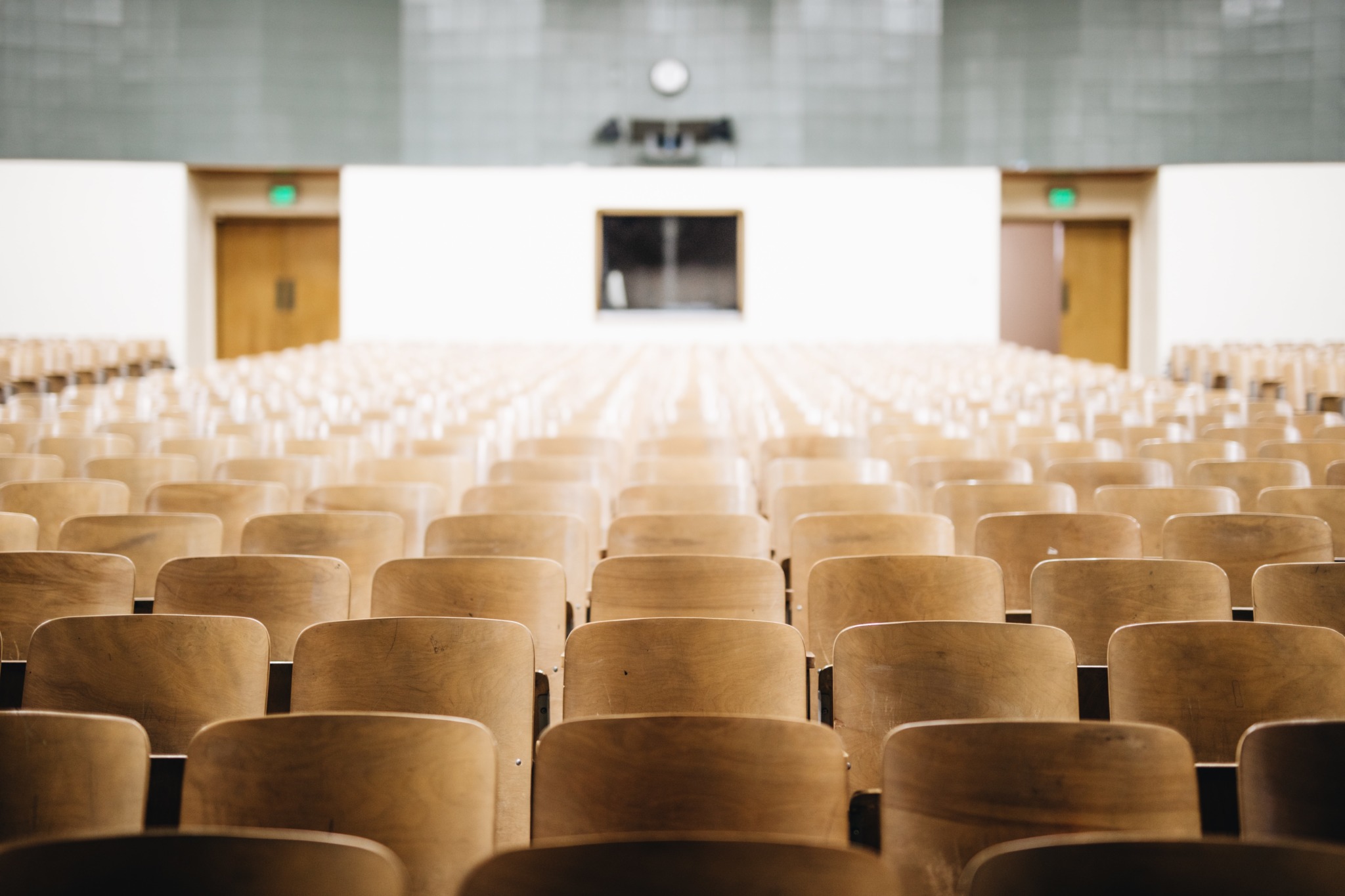 Empty lecture hall classroom