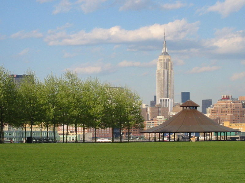 pier a gazebo and park with nyc view